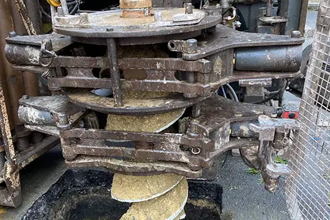 Drilling a borehole in Cambridge for ground source heat