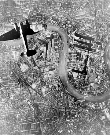 Bombs being dropped during WWII